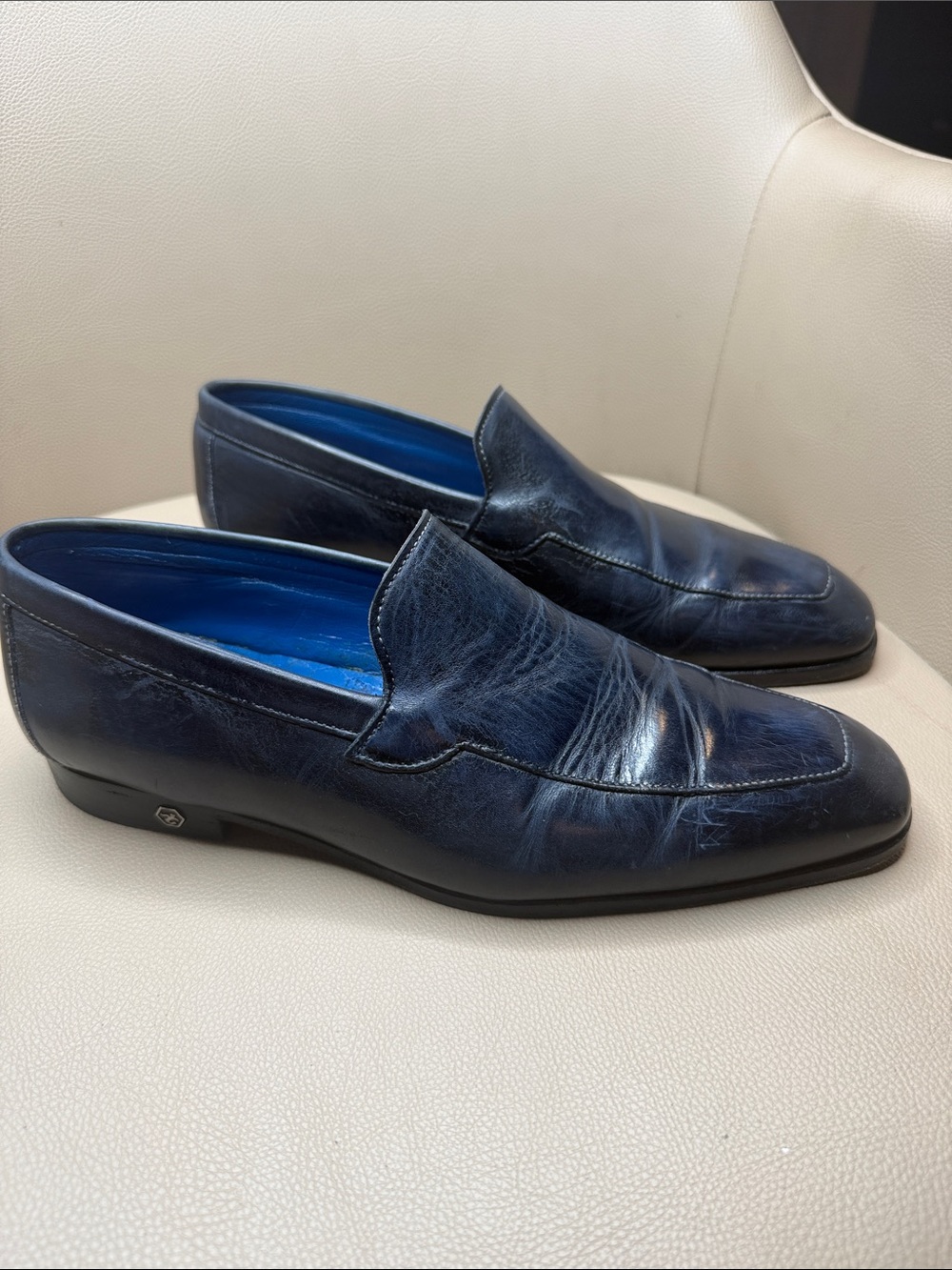 Angelo Galasso Men’s Brown Leather Loafers – Size EU 41 - Picture 3 of 9